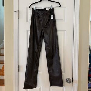 Rag & Bone Chocolate Faux Leather Trousers